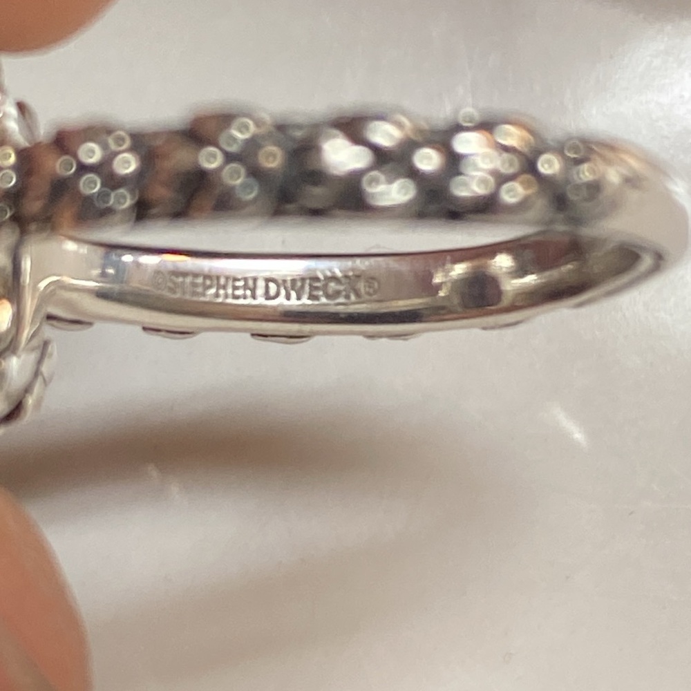 Stephen Dweck Sterling Silver Floral Accents Amethyst Ring - Picture 9 of 11